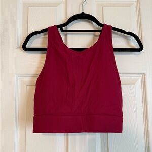 High-neck Women’s Dark Red Sports Bra